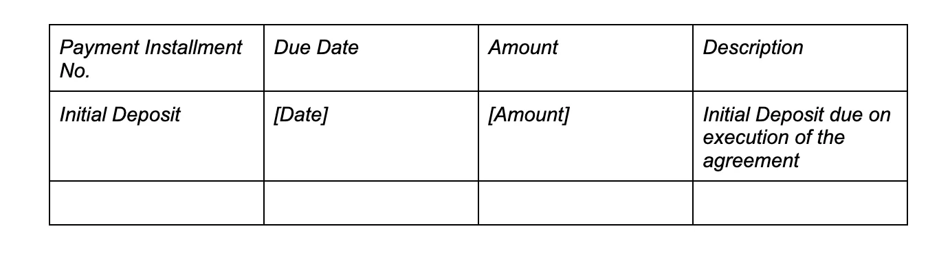 Payment Schedule Template