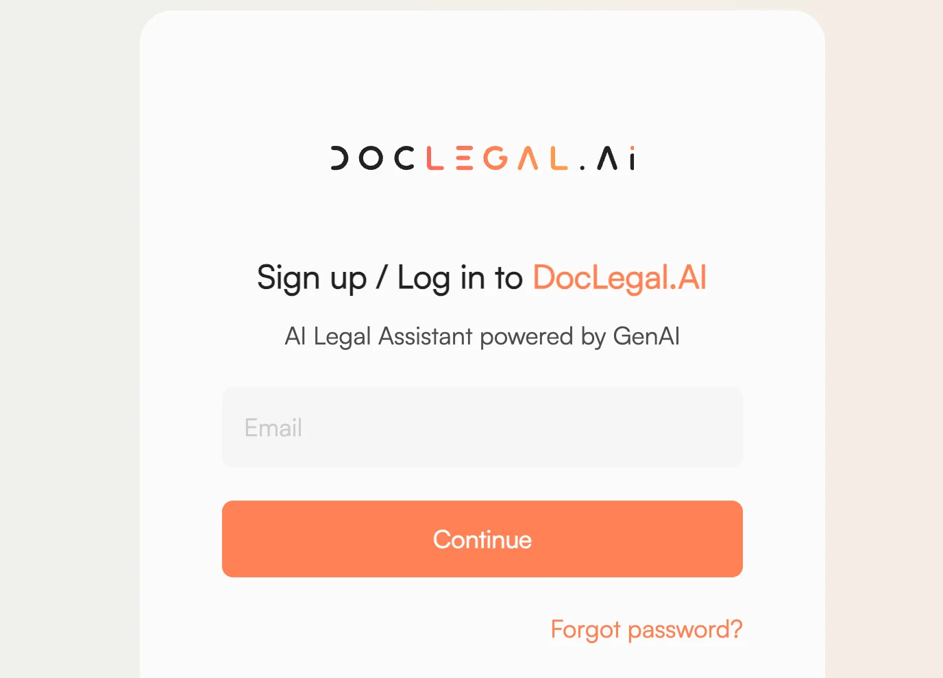 Sign up page