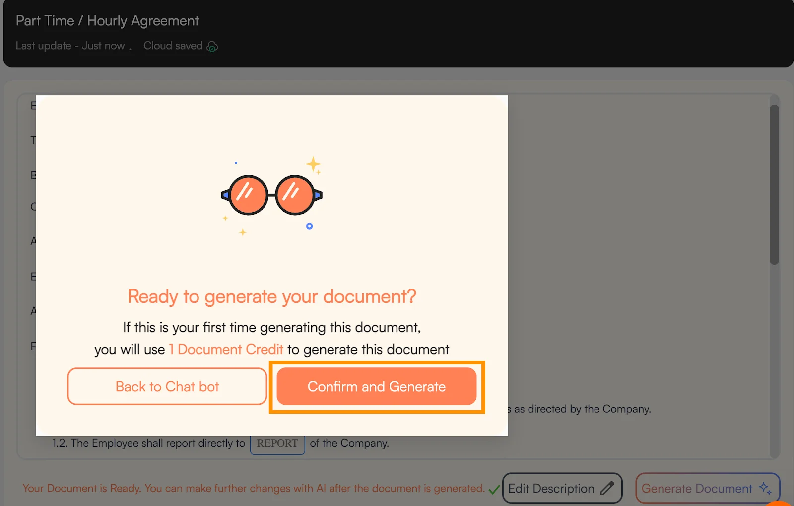 Confirm and Generate