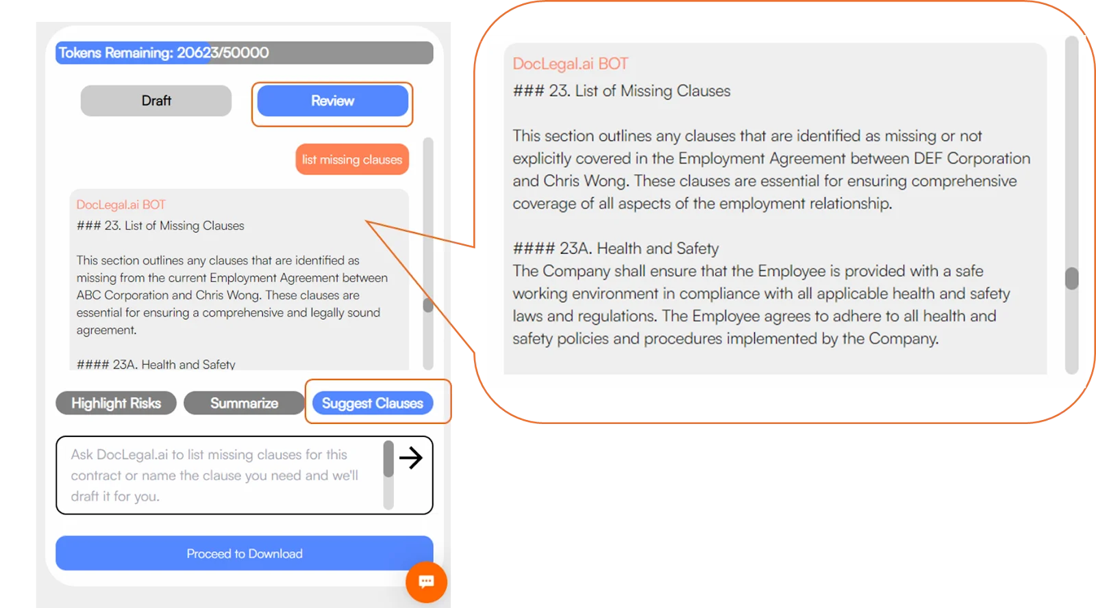 AI Suggest Clause Feature
