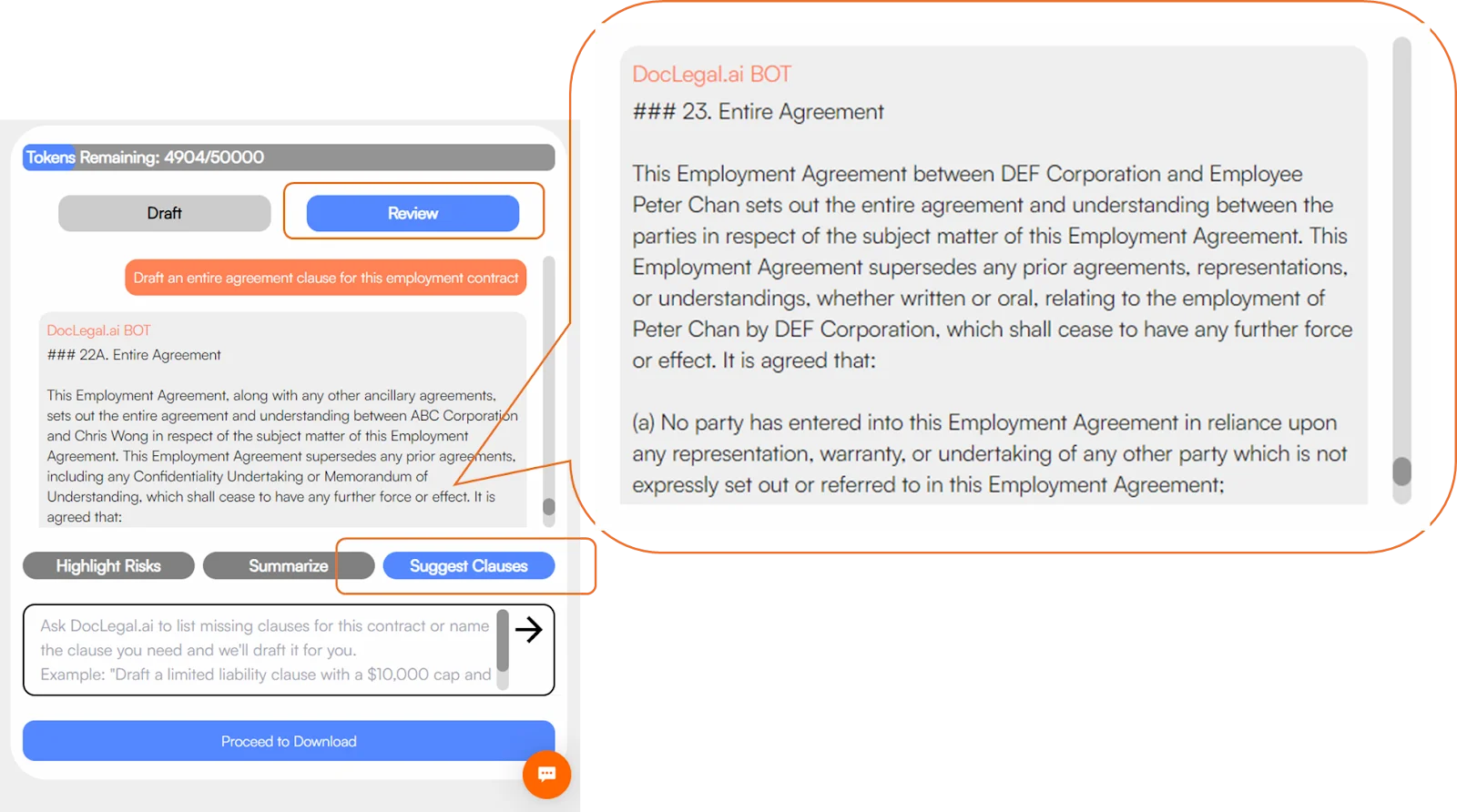 AI Suggest Clause 